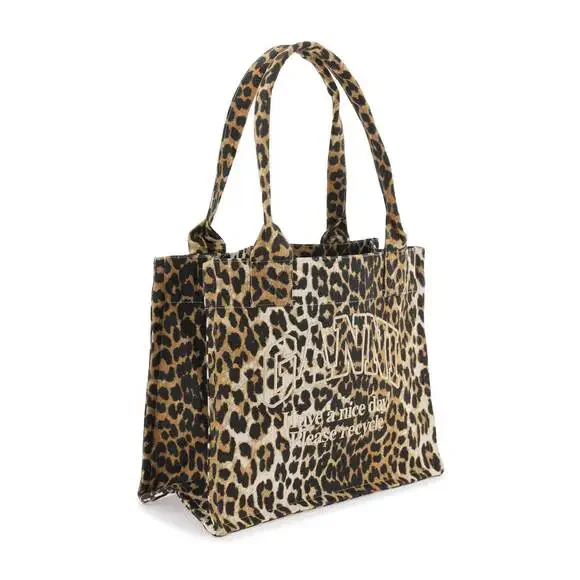 Ganni Recycled Cotton Animal Print Tote Bag - Picture 3 of 3